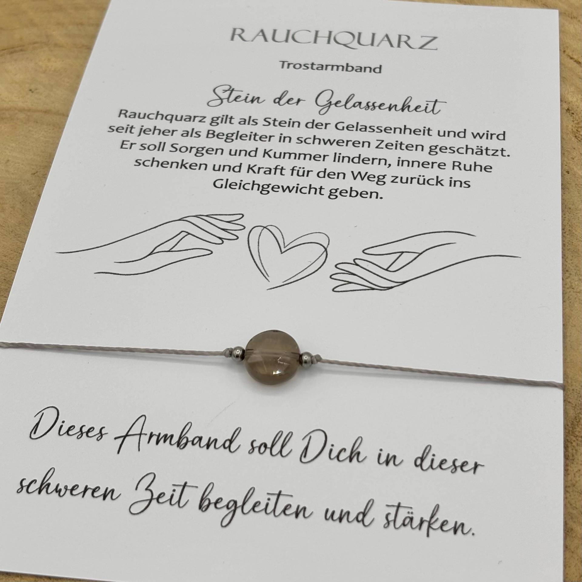 Rauchquarz Armband Trostarmband Trauerbegleiter Trost Trauer Edelsteinarmband Geschenk Personalisiert Mutmacher Kraftgeber von lunevillage