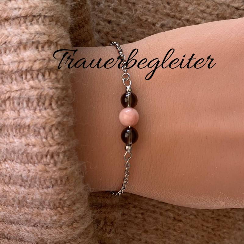 Trauerbegleiter Trauerbegleitung Trost Trauer Armband Oder Halskette Trauerarmband Edelstein Kristalle Geschenk Rauchquarz von lunevillage