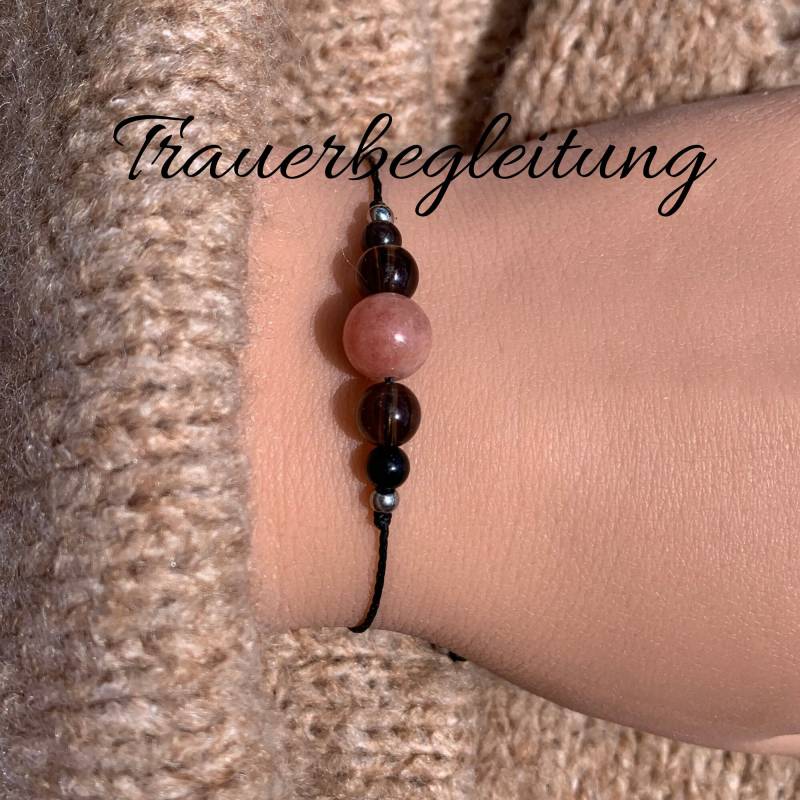 Trauerbegleitung Trauerbegleiter Trostarmband Trauerarmband Edelsteinarmband Schutzarmband Trost Kraftgeber Rauchquarz Sonnenstein von lunevillage