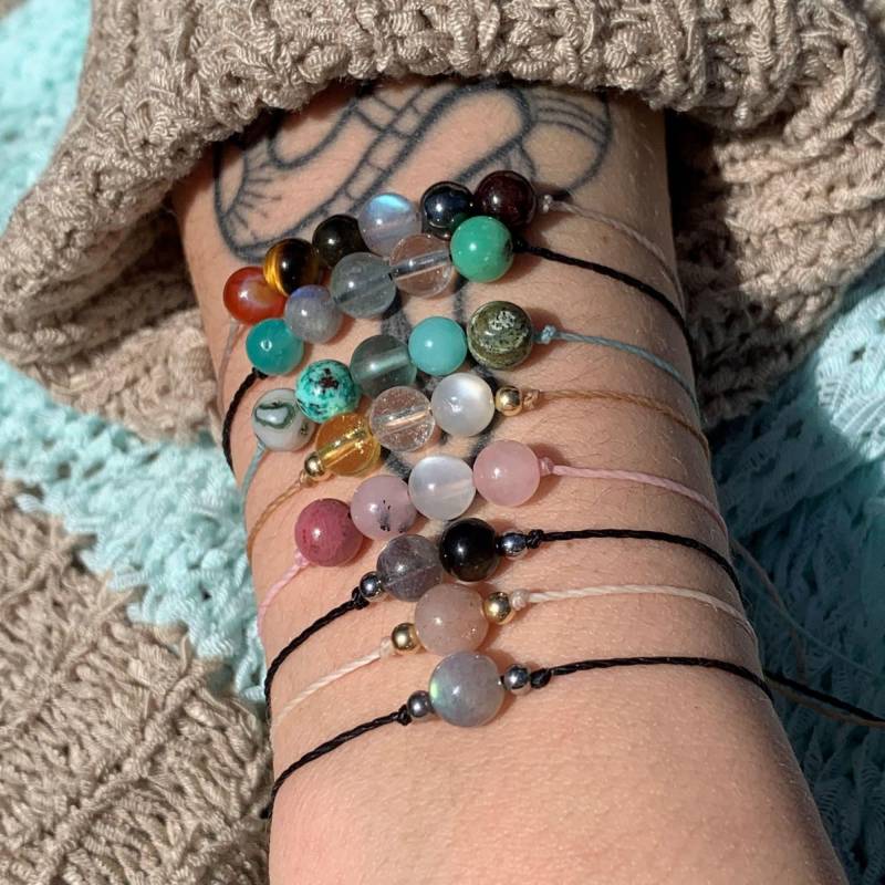 Wunscharmband Edelsteinarmband Kristallarmband Freundschaftsarmband Geschenk Personalisiert Wähle Deine Wunsch Edelsteine von lunevillage