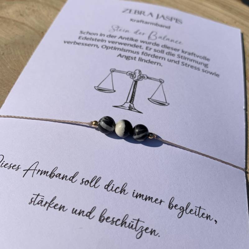 Zebra Jaspis Armband | Balance Edelstein Kraftarmband Personalisiertes von lunevillage