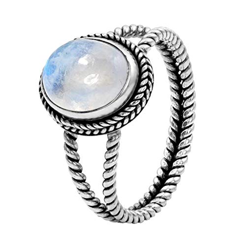 925 Sterling Silber Oval Regenbogen Mondstein Infinity Ring für Damen Schmuck Geschenk für Mädchen Frau Freundin Mutter 925 Sterling Silber Oval Regenbogen Mondstein Infinity Ring für Damen Schmuck Geschenk für Mädchen Frau Freundin Mutter von luoluoluo
