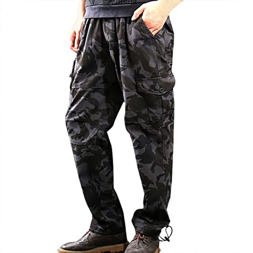 Hose Herren Cargohose Einfarbig Sommerhose Freizeithose Männer Chino Cargo Hosen Sporthose Jogginghose Loose Arbeitshose Herrenhose mit Tasche von luoluoluo