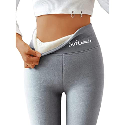 Leggings Damen Verdickte Leggings Gefüttert Damen Winter Warme Fleece Gefütterte Thermoleggins Damen Lang Hosen Dicke Fleece Plüsch Winter Thermo Leggings Hohe Taille Yogahose für Outdoor Freizeit von luoluoluo