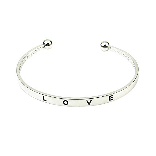 luoluoluo Damen Armband Edelstahl Open Armreif mit Gravur love 925 Sterling Silber Armreif Edelstahlarmband Valentinstag Muttertag Geburtstagsgeschenk luoluoluo Damen Armband Edelstahl Open Armreif mit Gravur love 925 Sterling Silber Armreif Edelstahlarmband Valentinstag Muttertag Geburtstagsgeschenk von luoluoluo