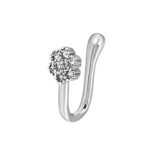 luoluoluo Damen Fake Nasenpiercing Gefälschte Nasenringe U-Förmig Faux Nose Cuff Nasenclip On Nasenpiercing Fake Septum Piercing Nase Ring Schmuck von luoluoluo