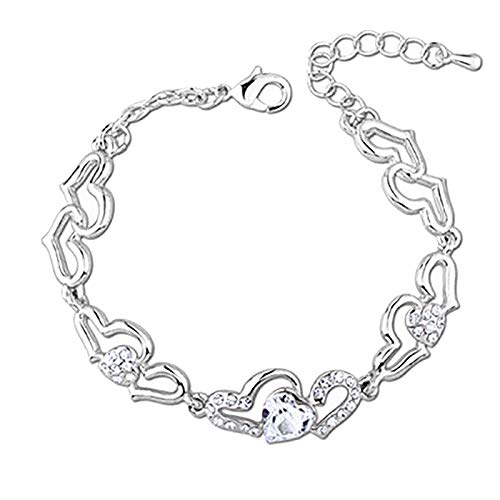 luoluoluo Damen Herz Armband Schmuck Österreichisches Kristall Armbänder Silber 925 Armband Beliebte Schmuck Geschenke für Geburtstag Jahrestag von luoluoluo