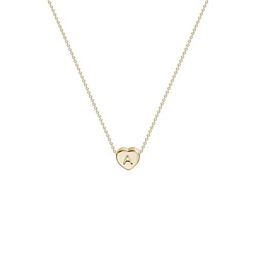 luoluoluo Damen Kette Herz Gold - 26 Buchstaben Vergoldet Anhänger Initiale Kette Namenkette Geburtstags Geschenk für Mama Freundin von luoluoluo