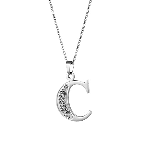 luoluoluo Damen Ketten 925 Sterling Silber Halskette Anhänger 26 Briefe Initiale mit Zirkonia Personalisiert Glücksbuchstabe Kette Schmuck für Mutter Tochter Frauen Mädchen von luoluoluo