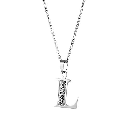 luoluoluo Damen Ketten 925 Sterling Silber Halskette Anhänger 26 Briefe Initiale mit Zirkonia Personalisiert Glücksbuchstabe Kette Schmuck für Mutter Tochter Frauen Mädchen von luoluoluo