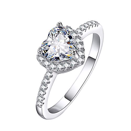 luoluoluo Damen Ring Silber 925 Offener Verstellbar Zirkonia Ringe Liebesring Silberringe Retro Opal Ring Ehering Verlobungsring Schmuck Frauen für Geburtstag Valentinstag (#013—Silber, 11) von luoluoluo