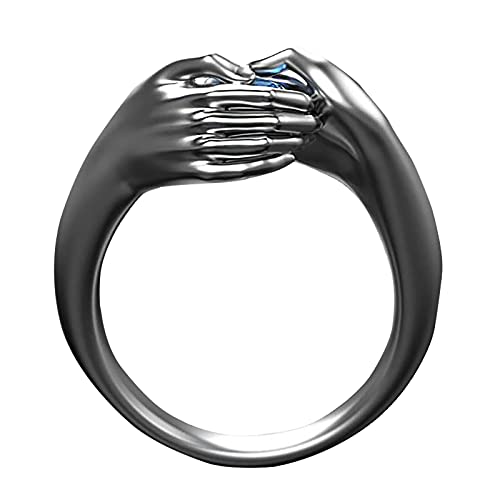 luoluoluo Damen Ring Silber 925 Offener Verstellbar Zirkonia Ringe Liebesring Silberringe Retro Opal Ring Ehering Verlobungsring Schmuck Frauen für Geburtstag Valentinstag (#020—Golden, 9) von luoluoluo