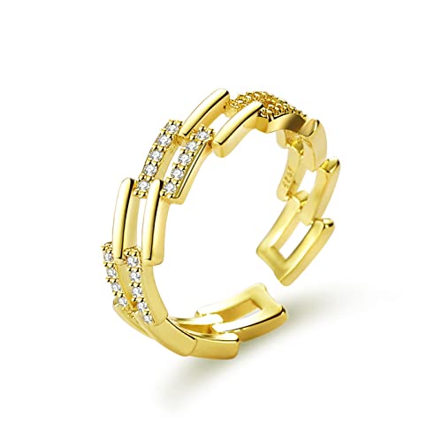 luoluoluo Damen Ringe Mode Diamant-Zirkon Ring Einfach Cold Wind Offener Ringe Verlobungs Hochzeits Schmuck Geschenk von luoluoluo