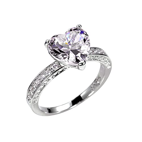 Frauen Ringe 925 Sterling Silber Luxuriöse Herzringe Herzförmigen Rosa Diamanten Ring Antragsring Jubiläum Ehering Ringe Schmuck Geschenk von luoluoluo