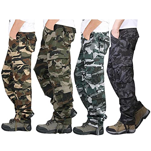 luoluoluo Herren Cargo Hose Militär Outdoor Hose mit Viele Taschen Männer Stretch Arbeitshosen Camouflage Combat Tactical Hose Ranger Hose für Jagd Wandern von luoluoluo