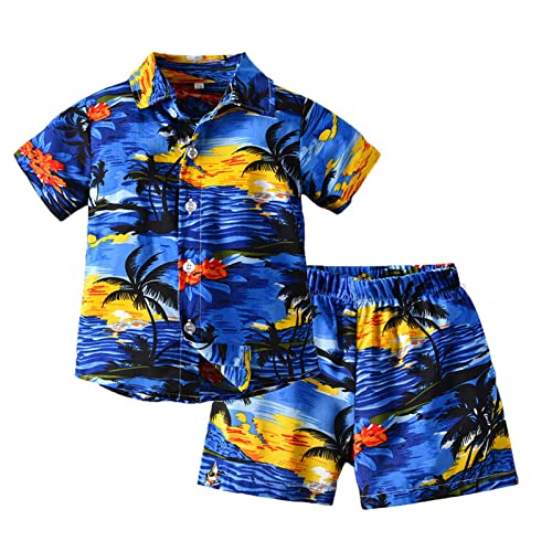 luoluoluo Kinder Jungen Shorts und T-Shirt Set Kleidung Set Kurzarm Hemd Shirt + Kurze Hose Shorts Gentleman Sommer Outfits Hawaii-Hemden und Shorts für Kinder von luoluoluo