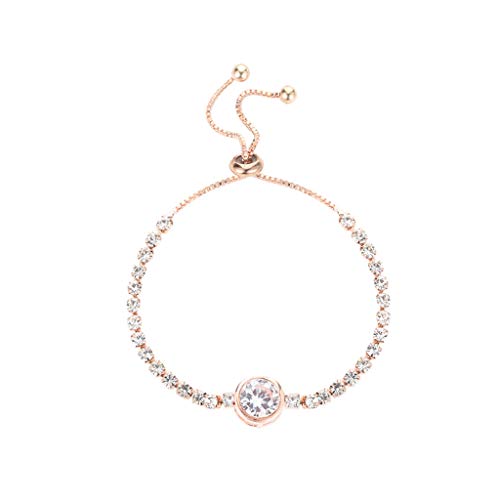 luoluoluo Mode Rose Gold Liebe Herz Zirkon Armbänder Acht Herz Acht Pfeil Zirkon Einfache Damen Armband Einfacher Strass Damen Bracelet Schmuck von luoluoluo