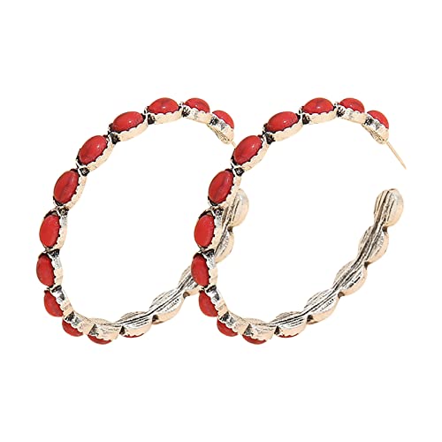 luoluoluo Ohrringe Ohrstecker Damen 925 Sterling Silber Vintage Western Türkis Zirkon Creolen Frauen C-förmige Türkis Ohrring Modeschmuck luoluoluo Ohrringe Ohrstecker Damen 925 Sterling Silber Vintage Western Türkis Zirkon Creolen Frauen C-förmige Türkis Ohrring Modeschmuck von luoluoluo