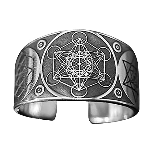 luoluoluo Retro Offener Ringe Erzengel Engel des Lebens Siegel Ring Periapt Talisman Schmuck Ring Männlich Weiblich Legierungring von luoluoluo