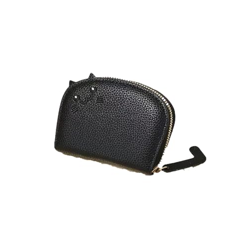 luoshuangfei, Damen Brieftasche, Cartoon Katze Brieftasche. Kompaktes Design, mehrere Fächer, leistungsstark. (schwarz) von luoshuangfei