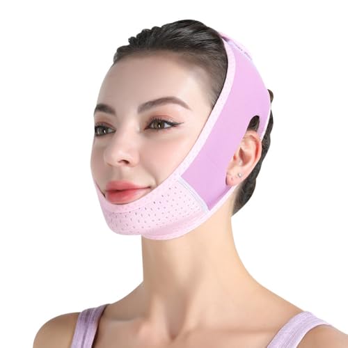 luoshuangfei, V-förmige Gesichtsbandage, wiederverwendbare V-förmige Drahtbandage, geeignet für Doppelkinn und Gesichtshaut, kann sowohl von Männern als auch von Frauen verwendet werden (violett) von luoshuangfei