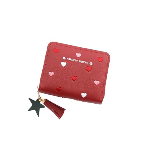 luoshuangfei Damen Geldbörse, Schönheit Mädchen Mini multifunktionale Exquisite einfache Münze Geldbeutel. (Burgunderrot) von luoshuangfei