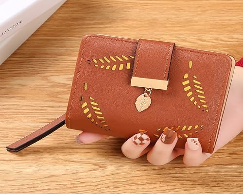 luoshuangfei Damen Portemonnaie Mode Trend ändern Reißverschluss Karte Tasche. (gelb-braun) von luoshuangfei