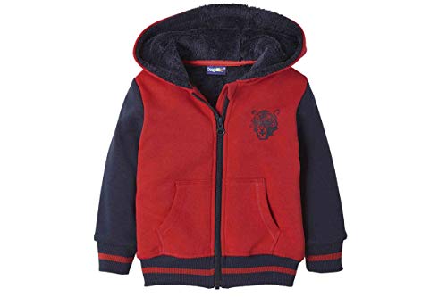 lupilu Jungen Sweatjacke - Kapuzenjacke Teddyfleece Rot 98/104 von lupilu