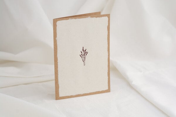 luscinia Grußkarte "wunderschön" handgeschöpft und handbedruckt von luscinia