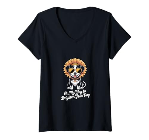 Damen Auf dem Weg, Ihren Tageshundliebhaber -Haustierbesitzer T-Shirt mit V-Ausschnitt Damen Auf dem Weg, Ihren Tageshundliebhaber -Haustierbesitzer T-Shirt mit V-Ausschnitt von lustig auf dem Weg, deinen Tageshund aufzuhellen