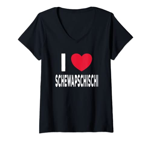 Damen I love Schewapschischi Cevapcici Cevape Grillen Balkan T-Shirt mit V-Ausschnitt Damen I love Schewapschischi Cevapcici Cevape Grillen Balkan T-Shirt mit V-Ausschnitt von lustige Balkan Bosnien und Jugoslawien Designs