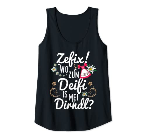 Damen Zefix Wo zum Deifi is mei Dirndl Tracht Trachtenshirt Damen Tank Top Damen Zefix Wo zum Deifi is mei Dirndl Tracht Trachtenshirt Damen Tank Top von Damen Trachtenshirt & Dirndl T-Shirt