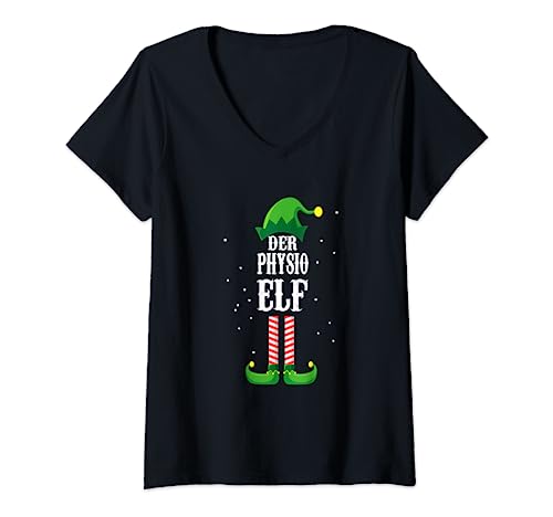 Damen Der Physio Elf, Weihnachten Praxis, Xmas Physiotherapie T-Shirt mit V-Ausschnitt Damen Der Physio Elf, Weihnachten Praxis, Xmas Physiotherapie T-Shirt mit V-Ausschnitt von lustige Elfen, Medizin Weihnachtsmann Geschenk