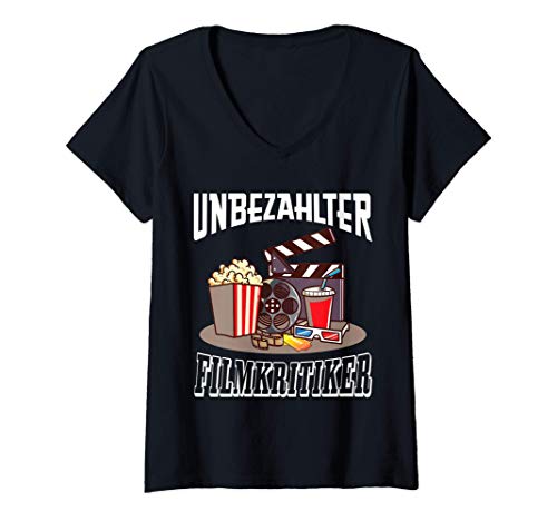 Damen Kino Outfit Geschenk für Kinogänger und Filmfan T-Shirt mit V-Ausschnitt Damen Kino Outfit Geschenk für Kinogänger und Filmfan T-Shirt mit V-Ausschnitt von lustige Kinoshirts für Kinofans und Kinogänger
