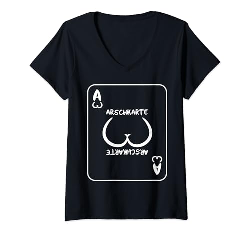 Damen Arschkarte Spielkarte Fasching Karneval Kostüm T-Shirt mit V-Ausschnitt Damen Arschkarte Spielkarte Fasching Karneval Kostüm T-Shirt mit V-Ausschnitt von lustige Sprüche Fasching Fun Geschenkideen