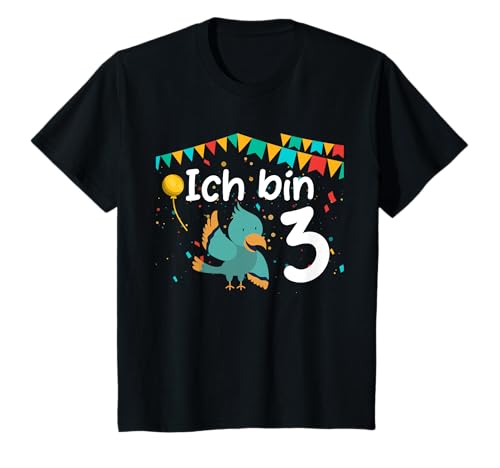 Kinder 3. Geburtstag Ich bin 3 Jahre Junge Mädchen Vogel T-Shirt Kinder 3. Geburtstag Ich bin 3 Jahre Junge Mädchen Vogel T-Shirt von lustige fröhliche Tiere Jungen Mädchen