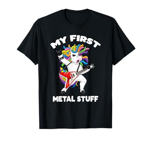 Kind My first Metal Stuff Shirt Einhorn mein erstes Metal T-Shirt Kind My first Metal Stuff Shirt Einhorn mein erstes Metal T-Shirt von lustige heavy Metal Geschenk Shirts für Kinder