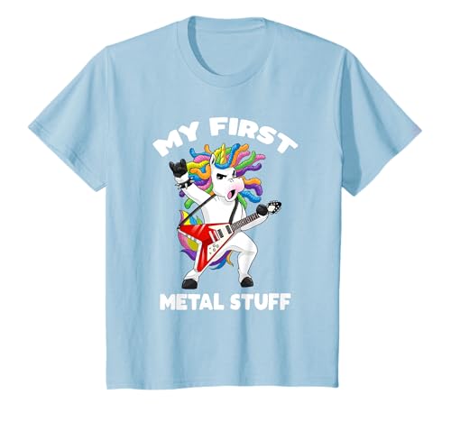 Kind My first Metal Stuff Shirt Einhorn mein erstes Metal T-Shirt Kind My first Metal Stuff Shirt Einhorn mein erstes Metal T-Shirt von lustige heavy Metal Geschenk Shirts für Kinder