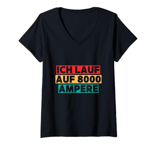 Damen Wackelkontakt Möbelstück Lampe 8000 Ampere Malle Karneval T-Shirt mit V-Ausschnitt von lustige-sachen-für-alle