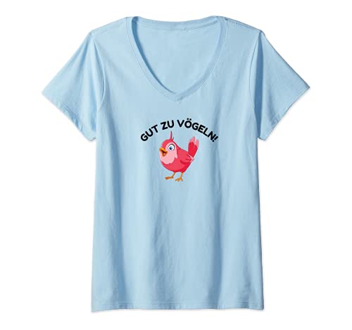 Damen GUT ZU VÖGELN! T-Shirt mit V-Ausschnitt Damen GUT ZU VÖGELN! T-Shirt mit V-Ausschnitt von lustige sprüche batedi
