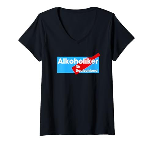 Damen Alkoholiker für Deutschland T-Shirt mit V-Ausschnitt Damen Alkoholiker für Deutschland T-Shirt mit V-Ausschnitt von lustige sprüche über alkohol