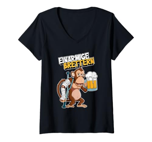 Damen einarmige brettern T-Shirt mit V-Ausschnitt Damen einarmige brettern T-Shirt mit V-Ausschnitt von lustige zitate über bier