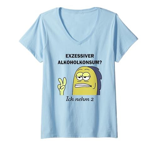Damen exzessiver Alkoholkonsum ich nehm 2 T-Shirt mit V-Ausschnitt Damen exzessiver Alkoholkonsum ich nehm 2 T-Shirt mit V-Ausschnitt von lustige zitate über bier