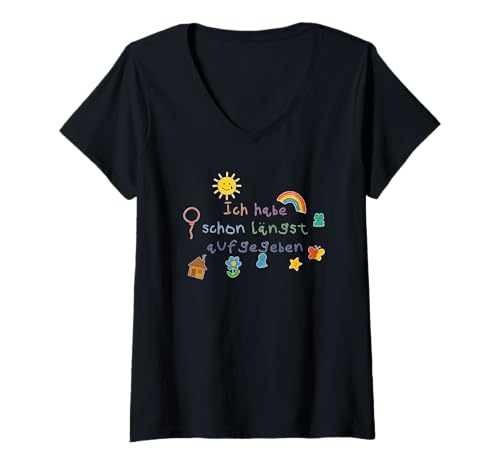 Damen ich Habe Schon längst aufgegeben T-Shirt mit V-Ausschnitt Damen ich Habe Schon längst aufgegeben T-Shirt mit V-Ausschnitt von lustige zitate über humor