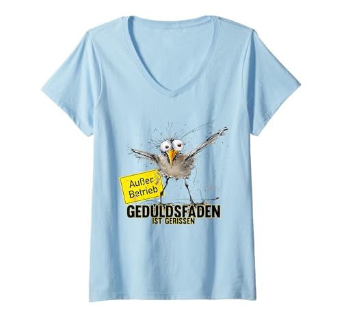 Damen außer Betrieb geduldsfaden ist gerissen lustige T-Shirt mit V-Ausschnitt von lustige zitate über möwen Geschenk