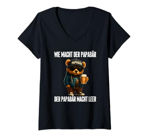 Damen wie macht der papabär der papabär macht leer T-Shirt mit V-Ausschnitt Damen wie macht der papabär der papabär macht leer T-Shirt mit V-Ausschnitt von lustigegermanhuyLLCquotes hoangsayingdeutschclub
