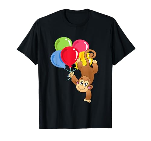 Baby Affe und Luftballons T-Shirt von lustiger Affe