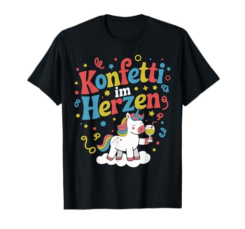 Konfetti im Herzen Kostüm Damen Fasching Kölner Karneval T-Shirt Konfetti im Herzen Kostüm Damen Fasching Kölner Karneval T-Shirt von lustiger Faschingskostüm Damen & Fasnacht Kostüm