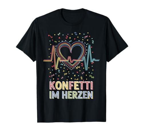 Konfetti im Herzen Kostüm Damen Fasching Kölner Karneval T-Shirt Konfetti im Herzen Kostüm Damen Fasching Kölner Karneval T-Shirt von lustiger Faschingskostüm Damen & Fasnacht Kostüm