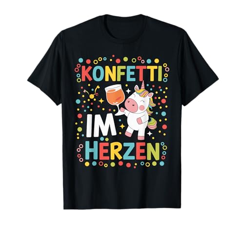 Konfetti im Herzen Kostüm Damen Fasching Kölner Karneval T-Shirt Konfetti im Herzen Kostüm Damen Fasching Kölner Karneval T-Shirt von lustiger Faschingskostüm Damen & Fasnacht Kostüm
